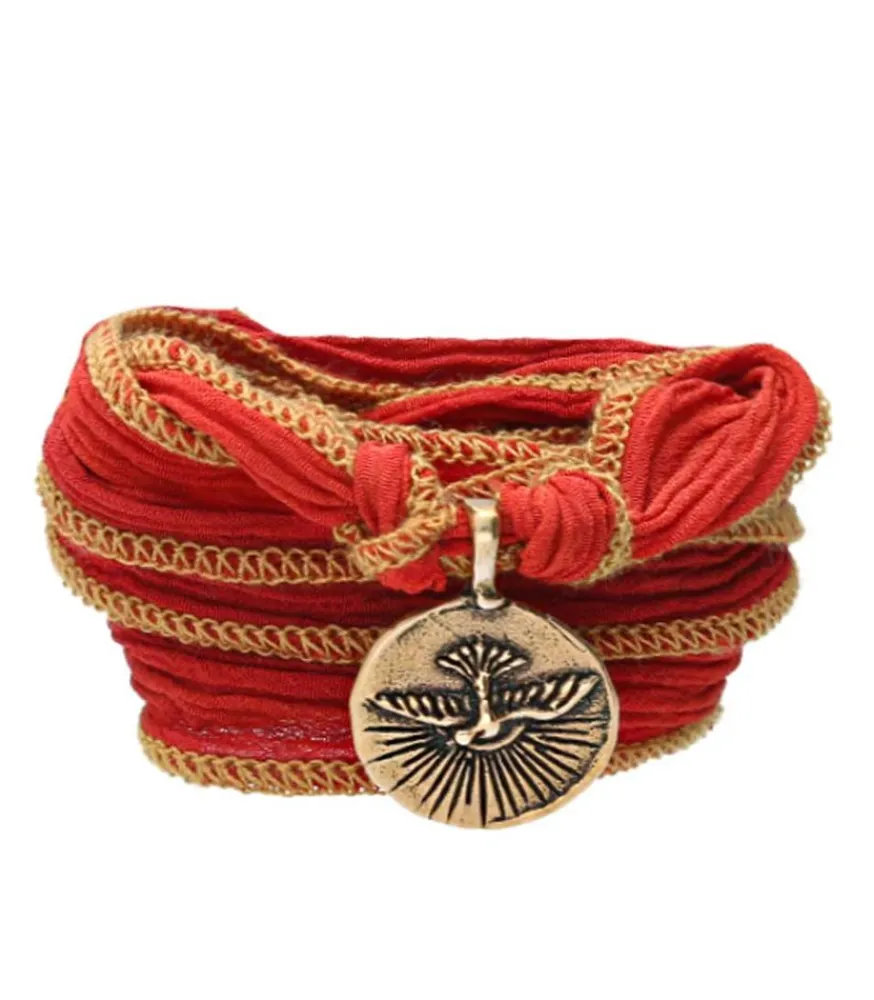 Bracelet En Soie A Nouer Avec Charm No Regrets Spirit Bird En Bronze Femme Bracelets