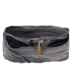 Bracelet En Soie Et Charm Petite Feather En Bronze Femme Bracelets