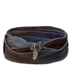 Bracelet En Soie Et Charm Petite Feather En Bronze Femme Bracelets