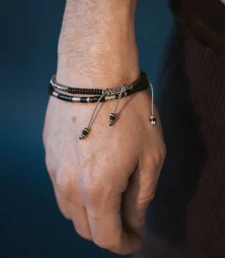 Bracelet Lazuli Argent Et Gemmes Onyx Homme Bijoux