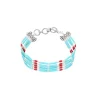Outlet Bracelet Navajo 5 Rangs Turquoise/Corail Femme Bracelets