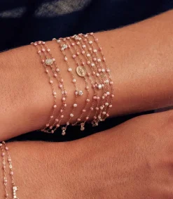 Discount Bracelet Or Jaune Et Perles De Resine Femme Bracelets