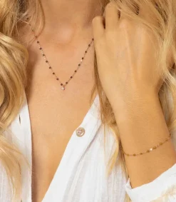 Sale Bracelet Or Rose Et Perles De Resine Femme Bracelets