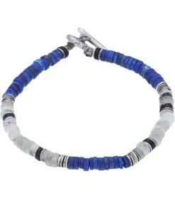 New Bracelet Perles Labradorites Et Lapislazuli Homme Bijoux