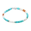 Discount Bracelet Pueblo Heishi Turquoise/Corail Femme Bracelets