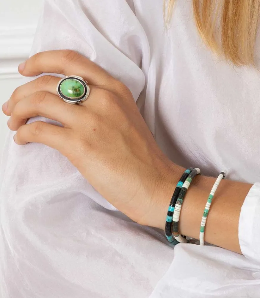 Bracelet Turquoise Et Perles Heishi Femme Bracelets