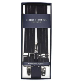 Online Bretelles Sutting 3 Clip Bleu A Rayures Blanches Femme Ceintures