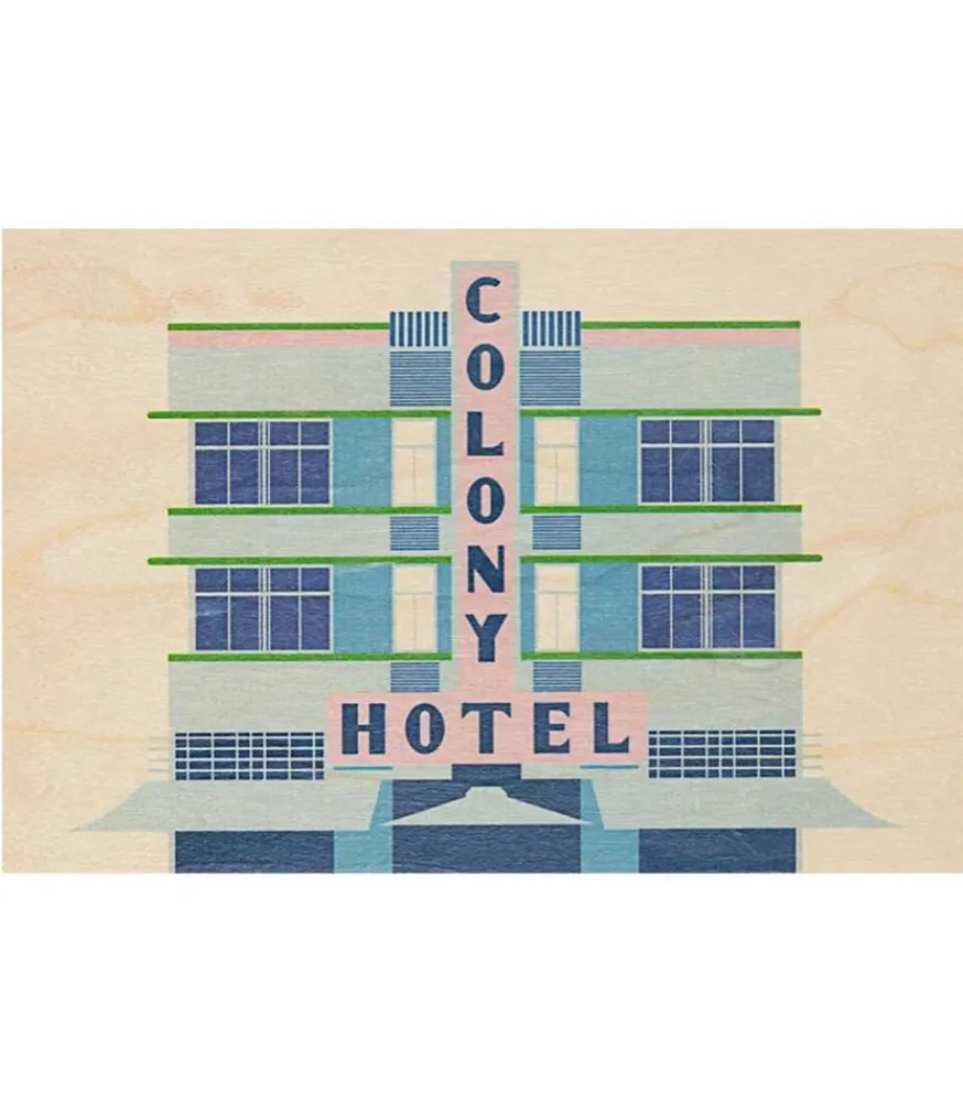 Discount Carte Postale En Bois Miami Colony Cartes Postales