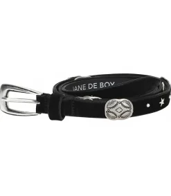 Online Ceinture En Cuir Suede Etoiles Noir X Jane De Boy Femme Ceintures