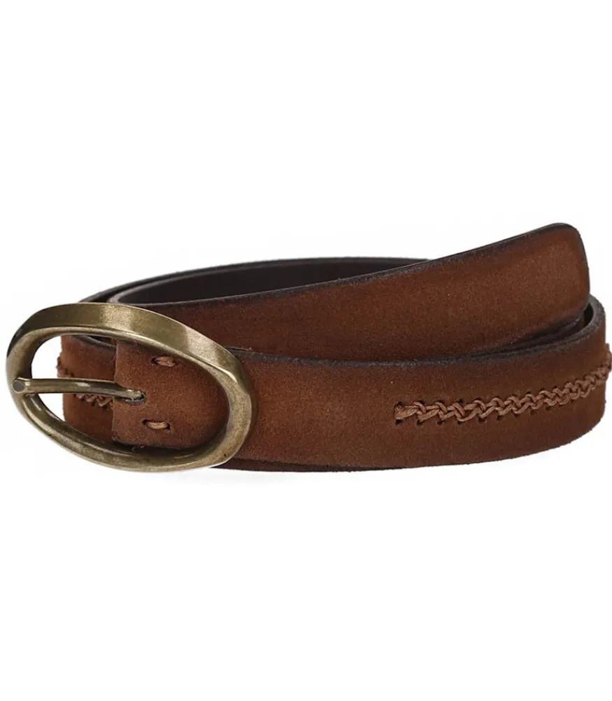 Discount Ceinture En Cuir Suede Tressee Marron X Jane De Boy Femme Ceintures