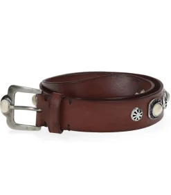 Clearance Ceinture En Cuir Tamponnee Pierres Marron X Jane De Boy Femme Ceintures