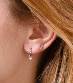 Clearance Charm Mini Coeur Or Blanc Femme Boucles D'Oreilles