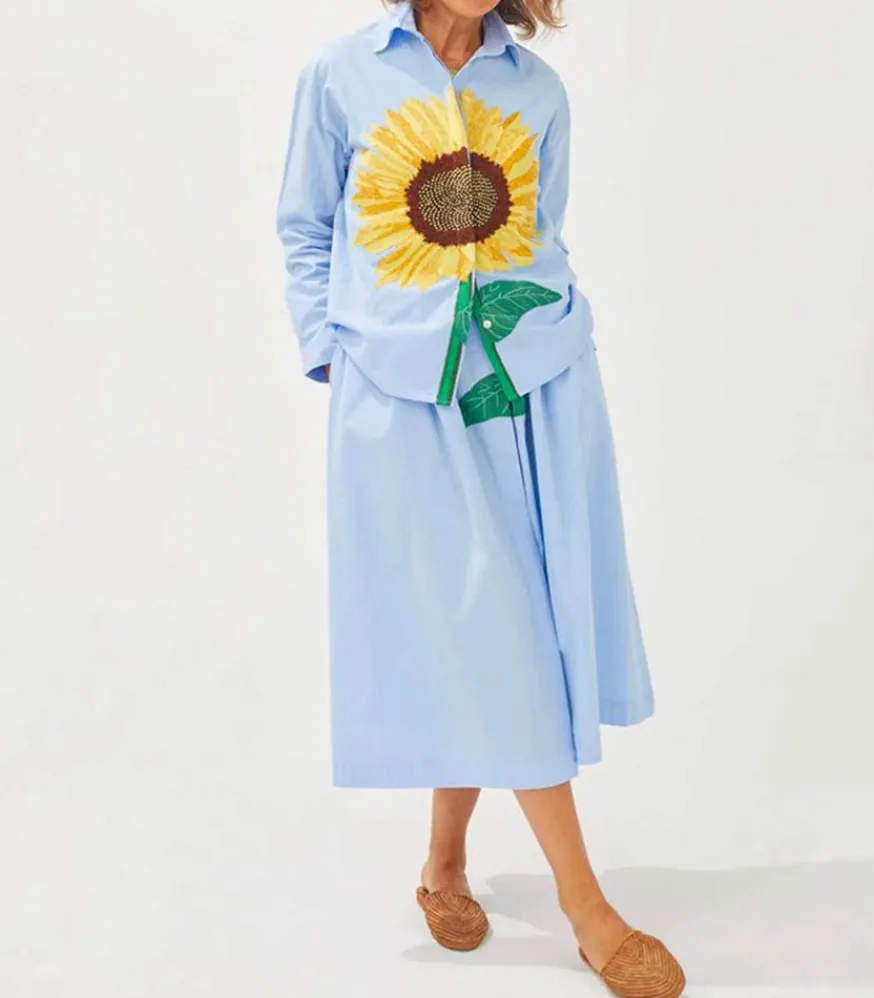 Hot Chemise Alma Tournesol Ciel Femme Hauts