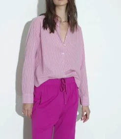 Hot Chemise Beau Rose Dawn Stripes Femme Hauts