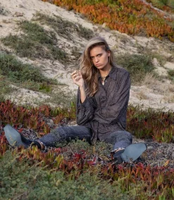 Sale Chemise Disco Bijou Noir Femme Hauts