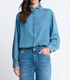 Discount Chemise En Denim Carey Indigo Femme Hauts