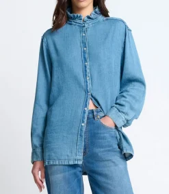 Discount Chemise En Denim Carey Indigo Femme Hauts