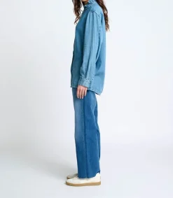 Discount Chemise En Denim Carey Indigo Femme Hauts