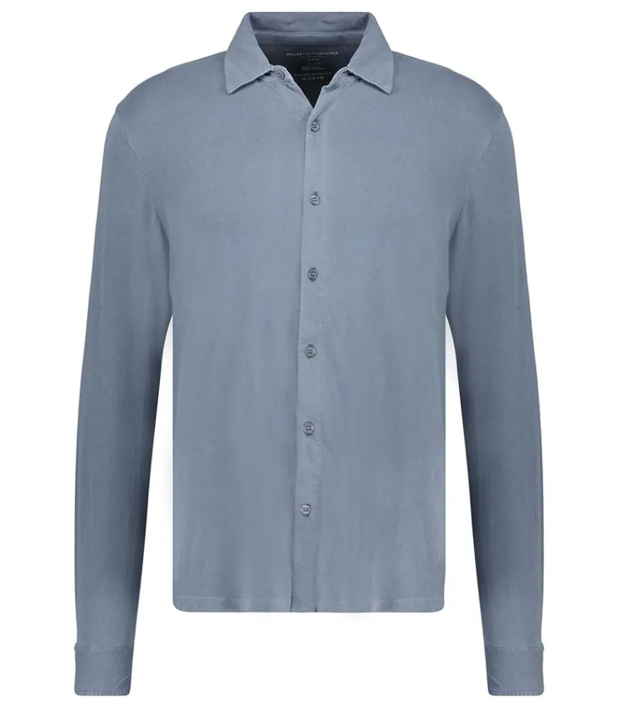 New Chemise Manches Longues Homme Herman Blue Denim Homme Chemises