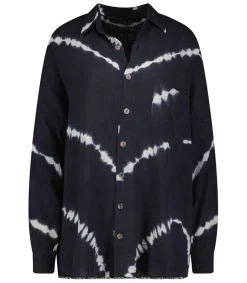Online Chemise Oversize Mykonos Tie & Dye Black Navy Femme Hauts