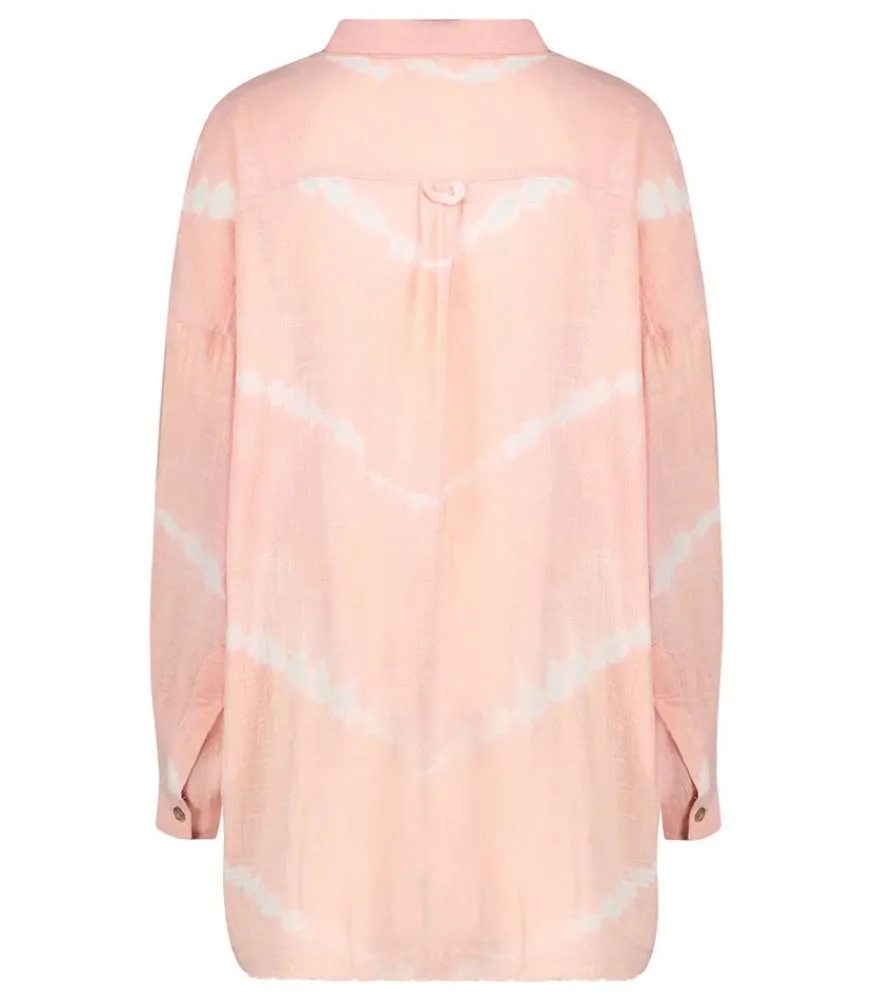 Best Chemise Oversize Mykonos Tie & Dye Powder Pink Femme Hauts