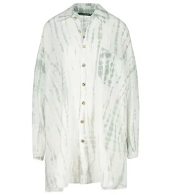 Clearance Chemise Oversize Mykonos Tie & Dye Water Green Femme Hauts