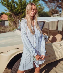 Clearance Chemise Oversize Mykonos Tie & Dye Water Green Femme Hauts