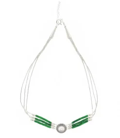 Online Chocker Liquid Silver Heishi 3 Rangs Femme Colliers