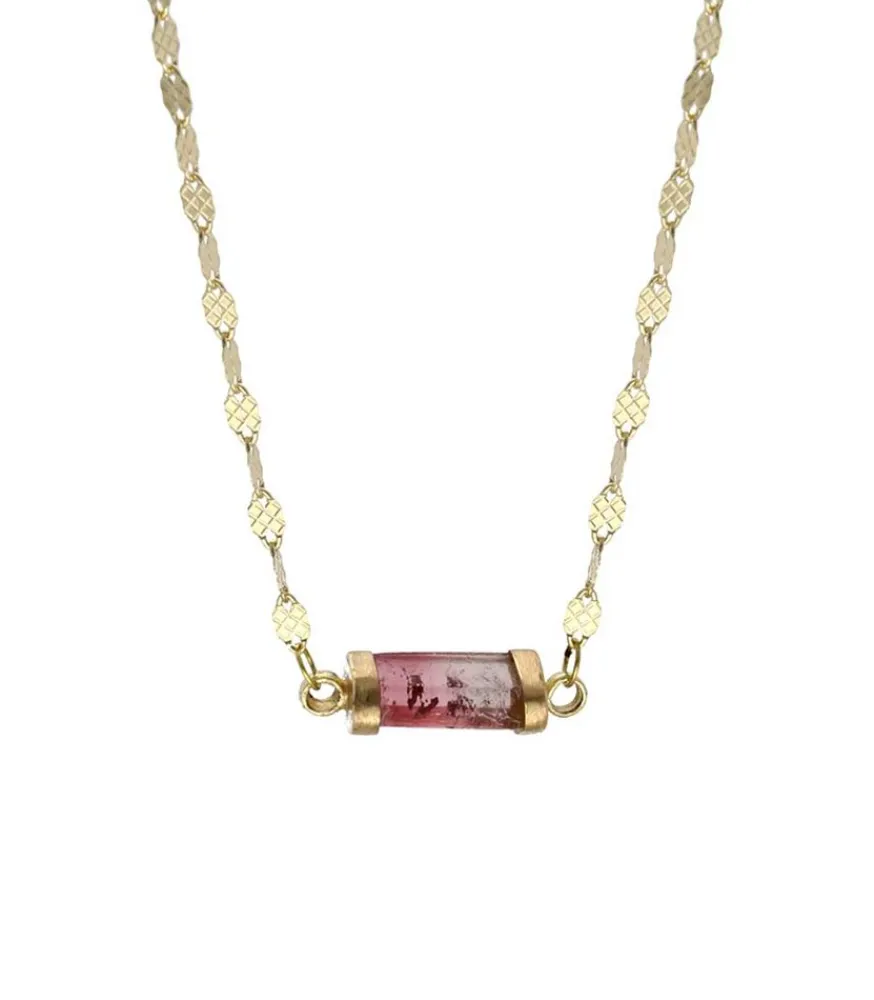 Outlet Collier Bess Tourmaline Rose Femme Colliers