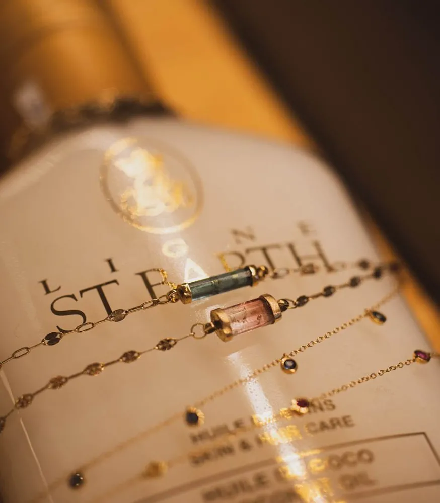 Outlet Collier Bess Tourmaline Rose Femme Colliers