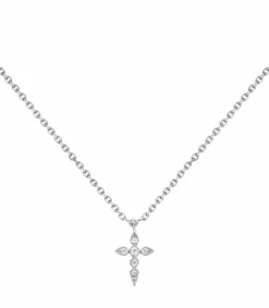 Hot Collier Celeste Simple Or Blanc Et Diamants Femme Colliers