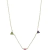 Discount Collier Choker Triangles Saphir Rose, Saphir Bleu Et Tsavorite Femme Colliers