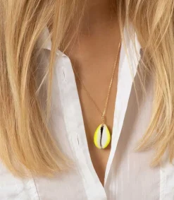 Clearance Collier Coquillage Merco Jaune Fluo Femme Colliers