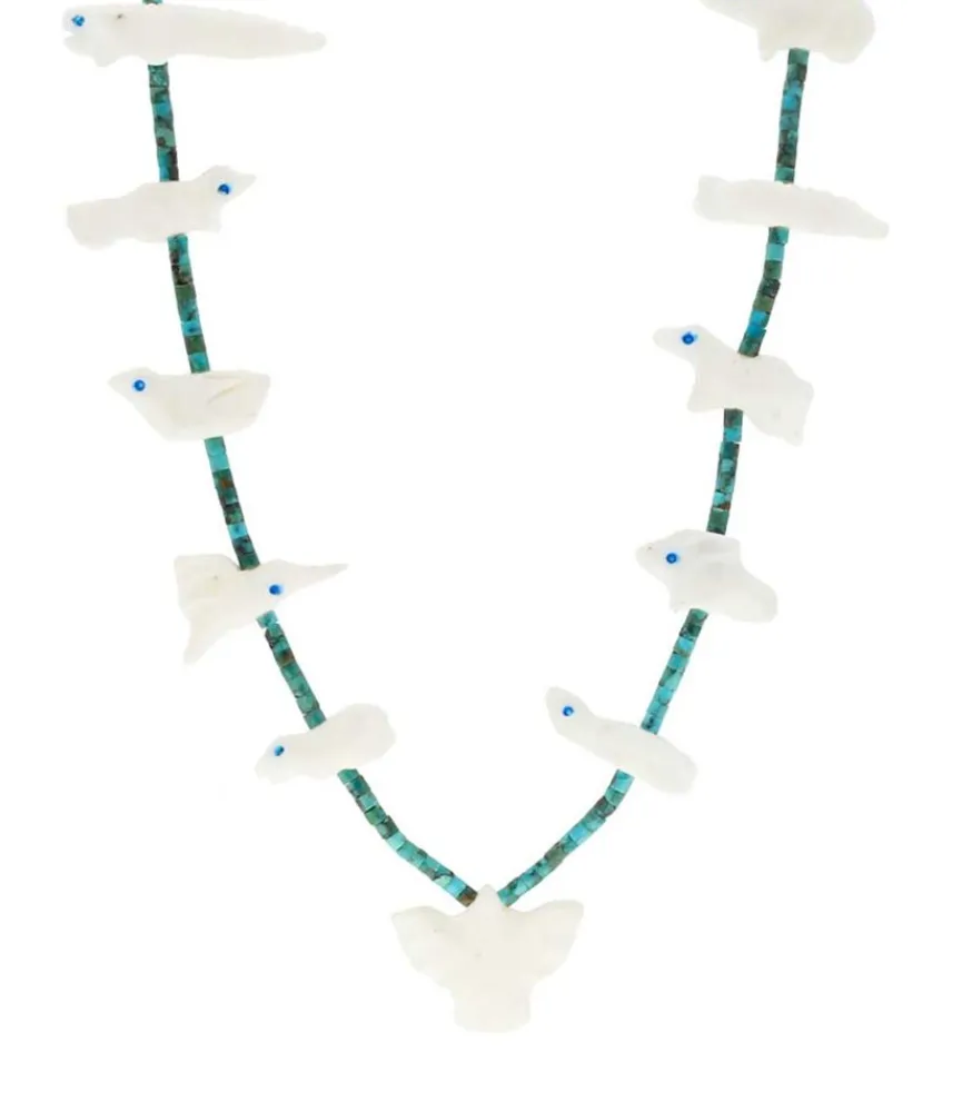 Outlet Collier Fetiches Animaux Jaspe Et Turquoise Femme Colliers