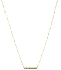 Clearance Collier Mini Barre Diamants Noirs Femme Colliers