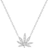 Collier Mini Feuille Des Merveilles Or Blanc Diamants Femme Colliers