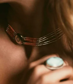 Hot Collier Navajo 5 Rangs Et Conchas Femme Colliers