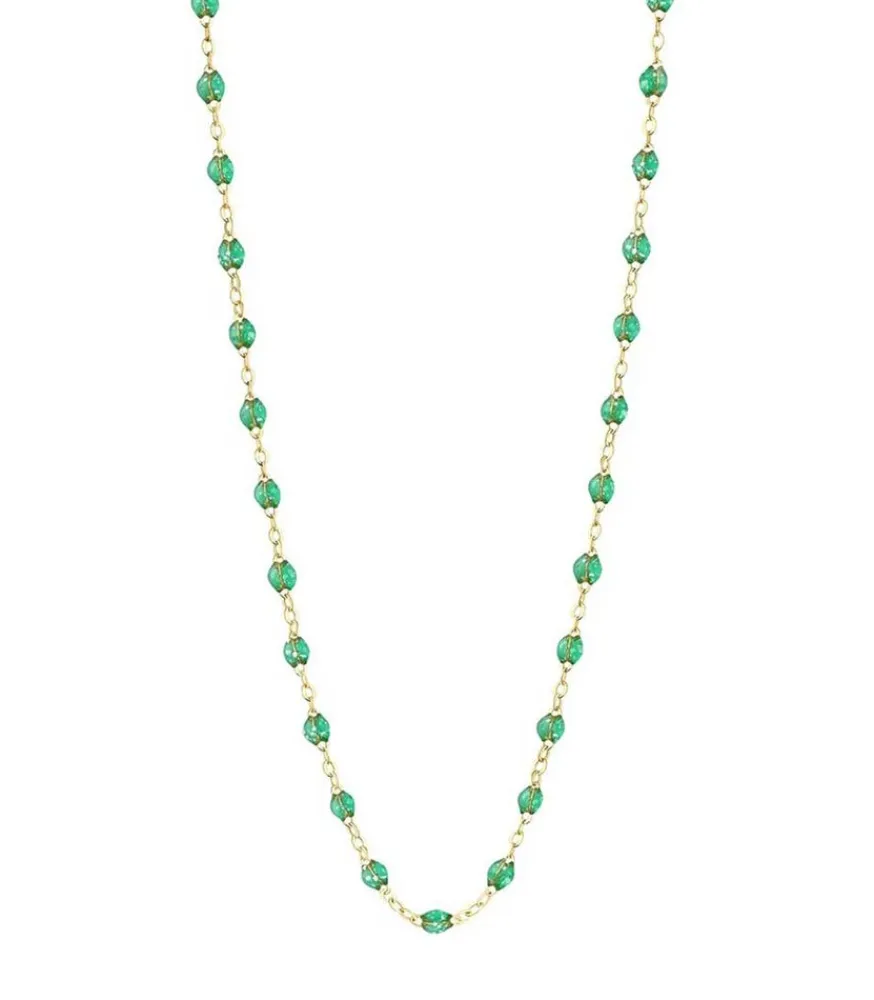 Clearance Collier Or Jaune Et Perles De Resine 42 Cm Femme Colliers