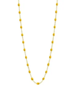 Clearance Collier Or Jaune Et Perles De Resine 42 Cm Femme Colliers
