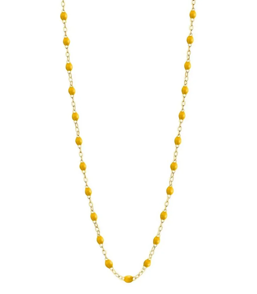 Clearance Collier Or Jaune Et Perles De Resine 42 Cm Femme Colliers