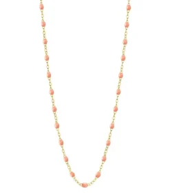 Clearance Collier Or Jaune Et Perles De Resine 42 Cm Femme Colliers