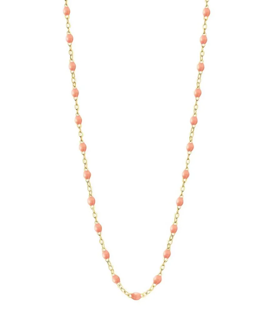 Clearance Collier Or Jaune Et Perles De Resine 42 Cm Femme Colliers