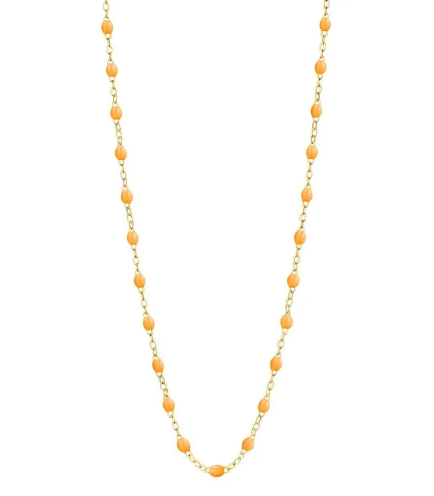 Clearance Collier Or Jaune Et Perles De Resine 42 Cm Femme Colliers