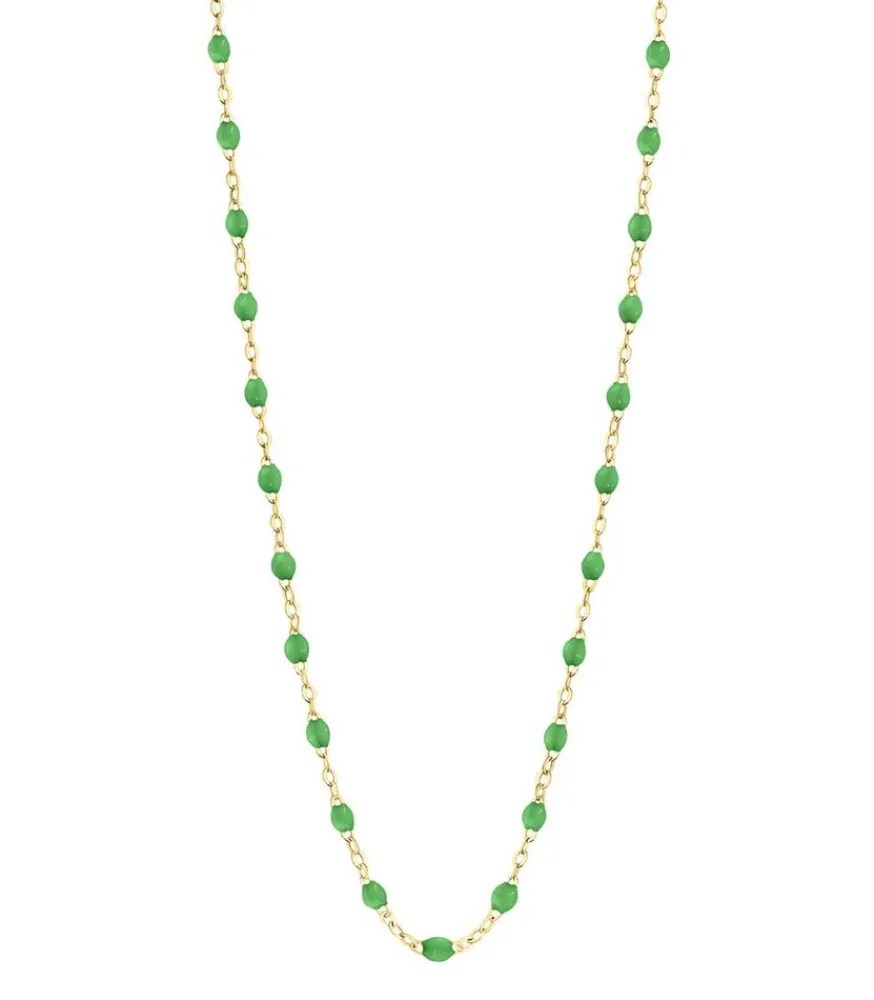 Clearance Collier Or Jaune Et Perles De Resine 42 Cm Femme Colliers