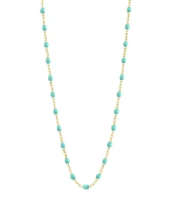 Clearance Collier Or Jaune Et Perles De Resine 42 Cm Femme Colliers