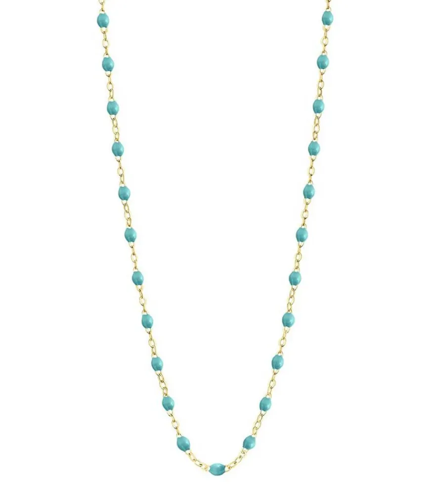 Clearance Collier Or Jaune Et Perles De Resine 42 Cm Femme Colliers