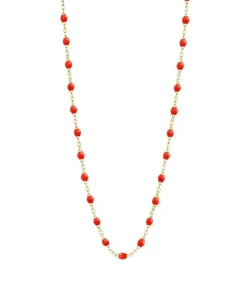 Clearance Collier Or Jaune Et Perles De Resine 42 Cm Femme Colliers