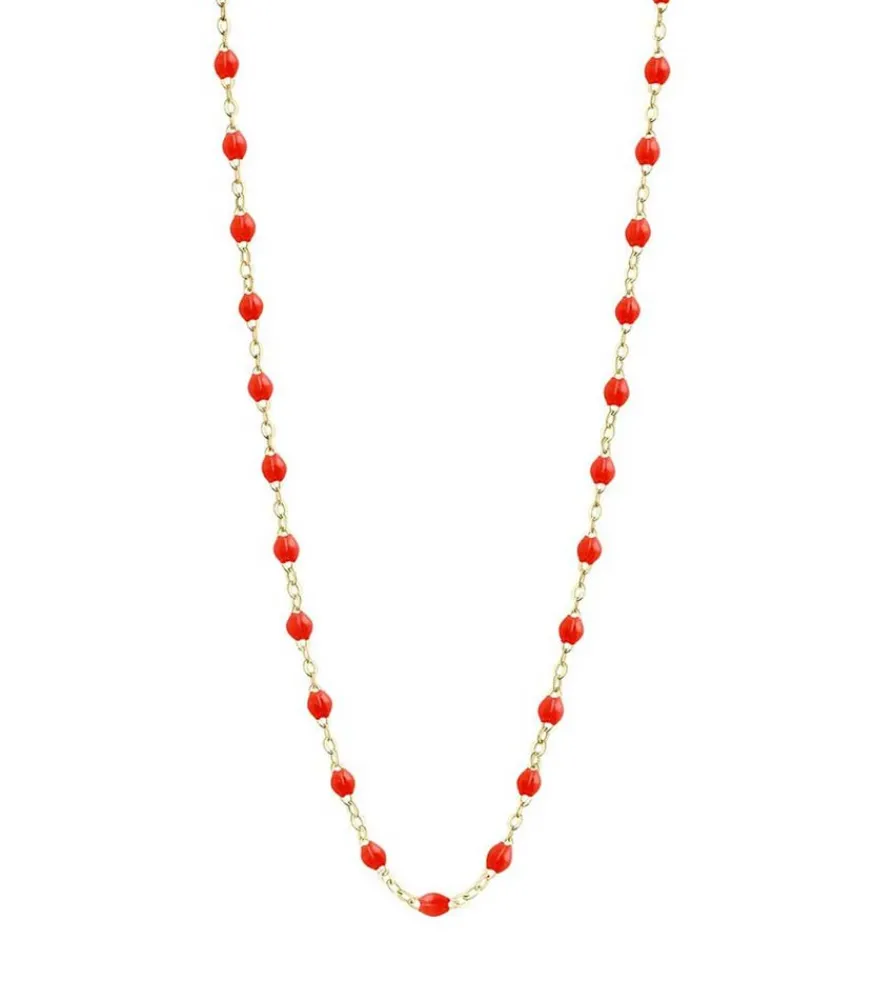 Clearance Collier Or Jaune Et Perles De Resine 42 Cm Femme Colliers