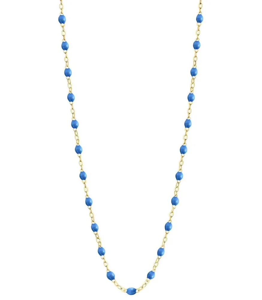 Clearance Collier Or Jaune Et Perles De Resine 42 Cm Femme Colliers