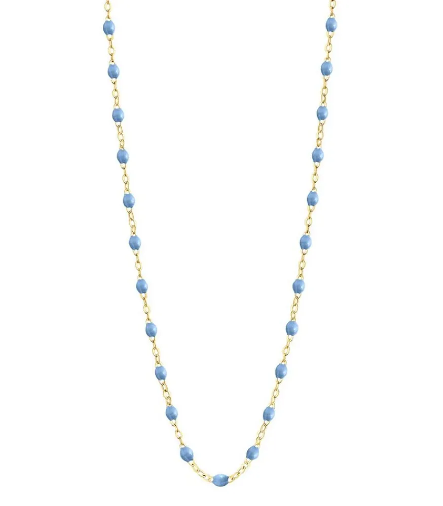 Clearance Collier Or Jaune Et Perles De Resine 42 Cm Femme Colliers